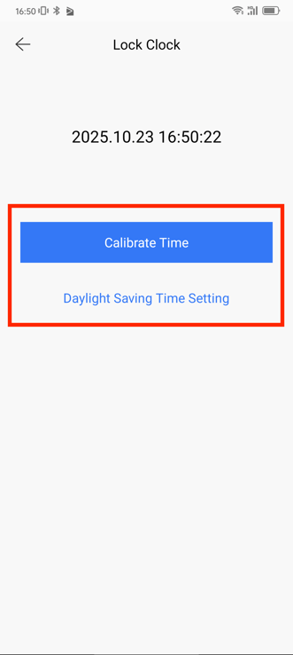 TTLock - Lock Settings - Lock Clock - Calibrate Time