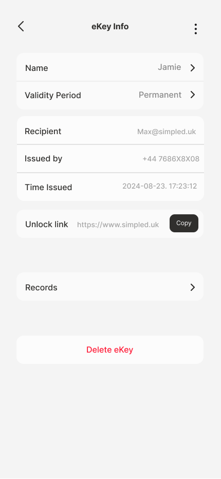 eKey info